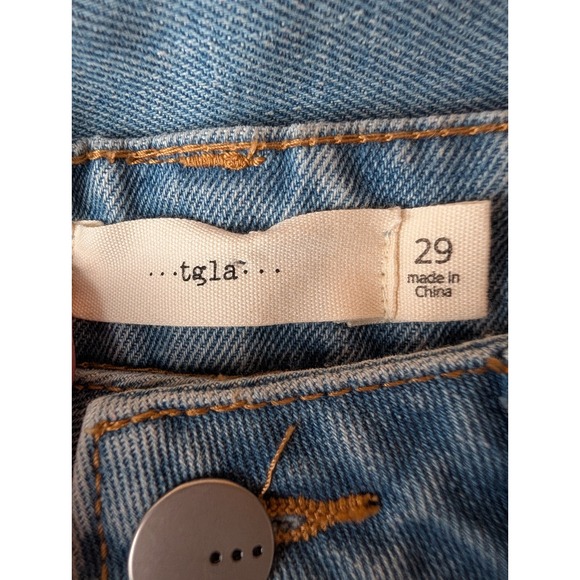 TGLA High Rise Wide Leg Light Wash Jean 29 90s Boho Minimalist Indie Classic - Picture 5 of 14